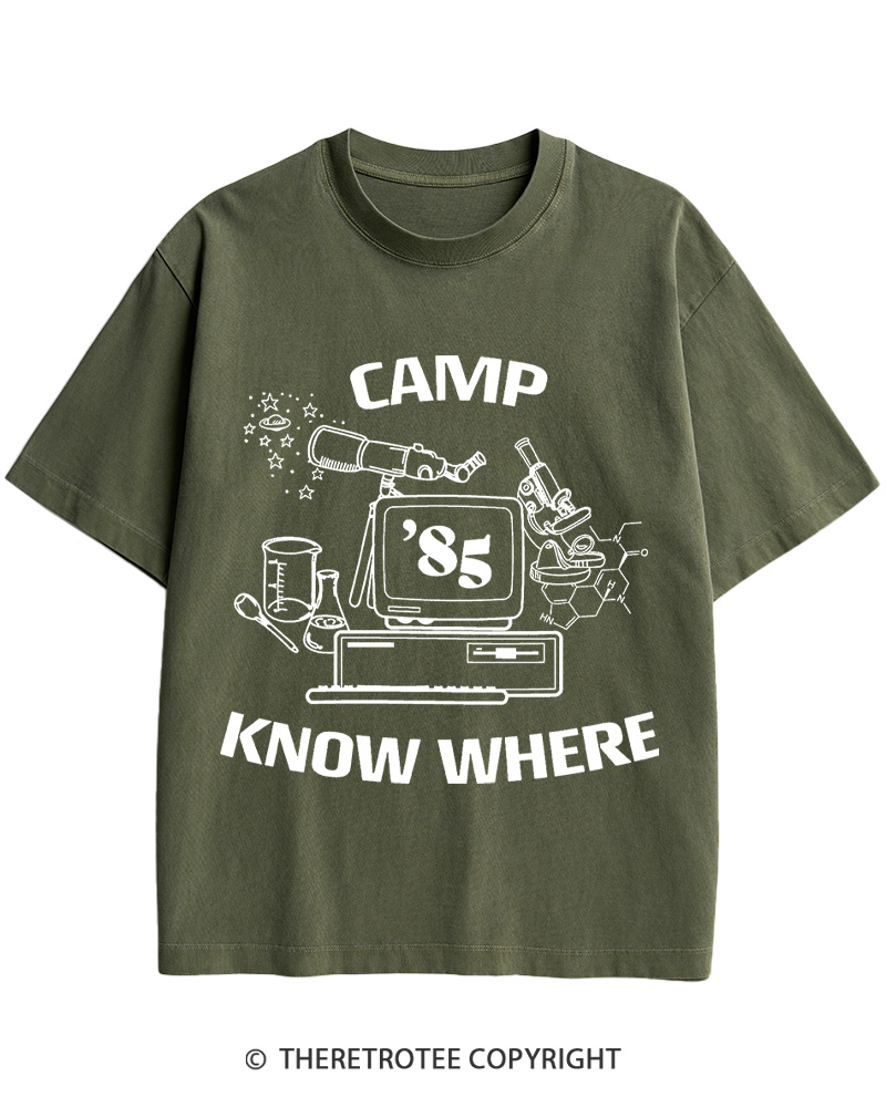 TheRetroTee Camp Know Where Girls 1980s Cotton T-Shirt