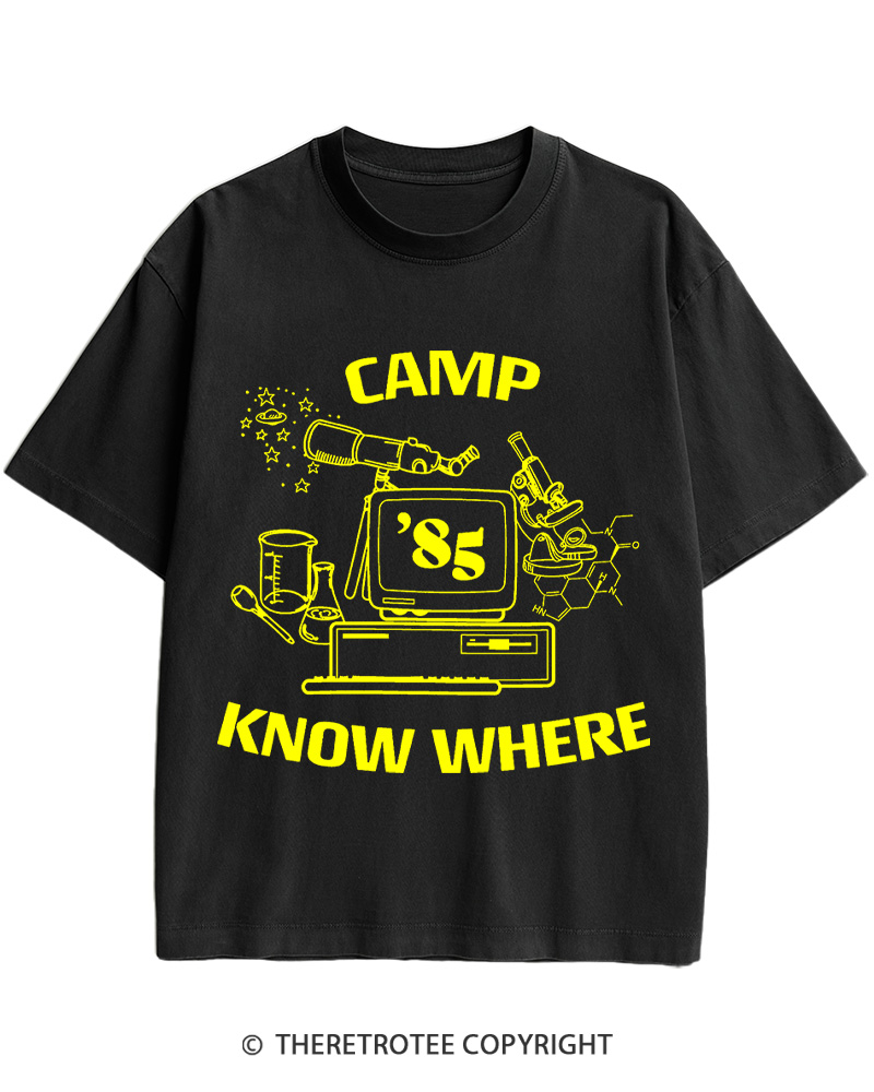 TheRetroTee Camp Know Where Girls 1980s Cotton T-Shirt
