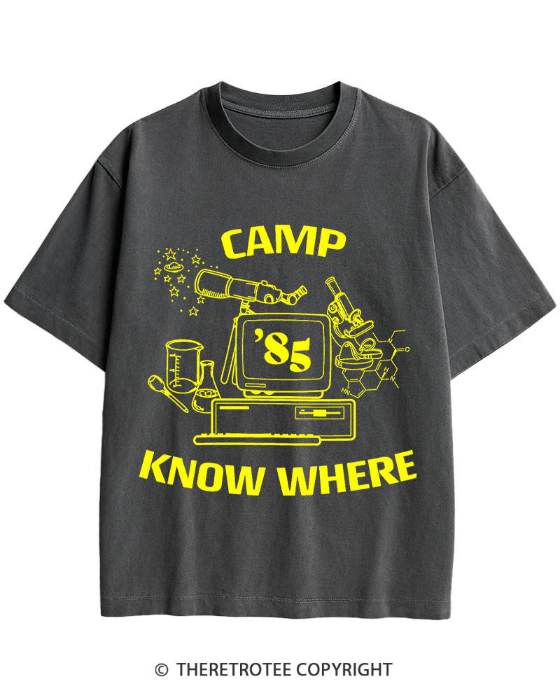 TheRetroTee Camp Know Where Girls 1980s Cotton T-Shirt