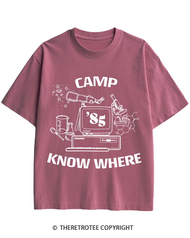 TheRetroTee Camp Know Where Girls 1980s Cotton T-Shirt