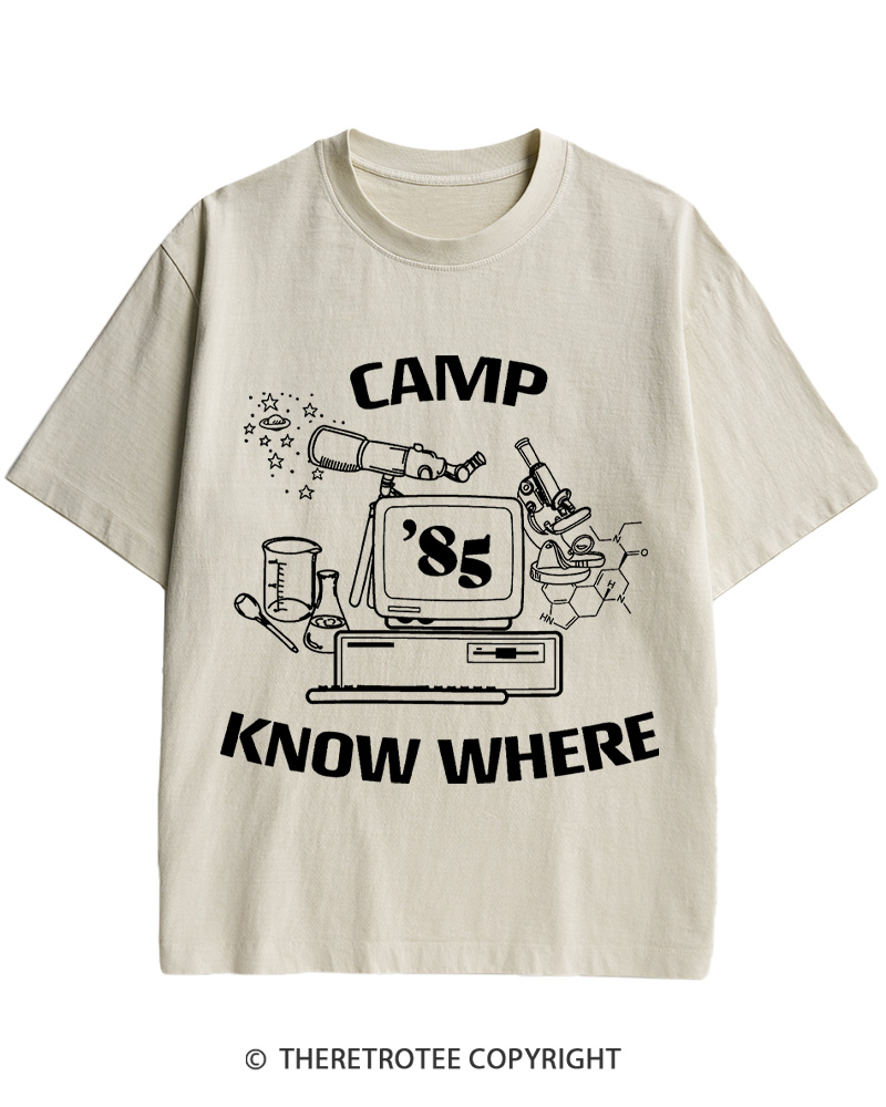 TheRetroTee Camp Know Where Girls 1980s Cotton T-Shirt