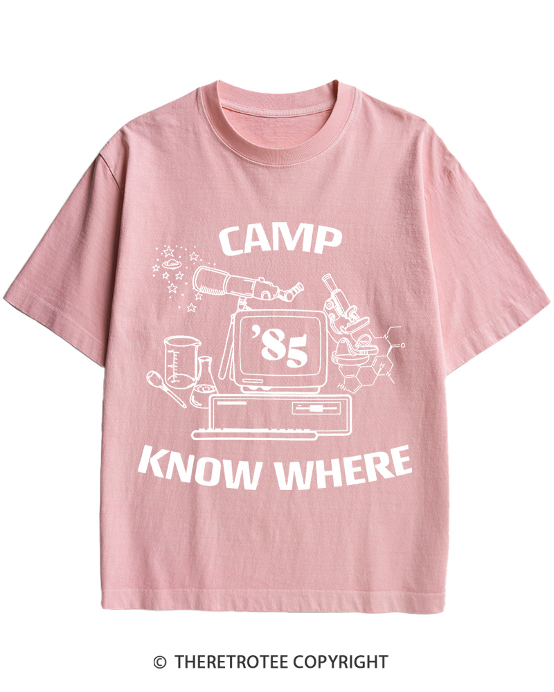 TheRetroTee Camp Know Where Girls 1980s Cotton T-Shirt