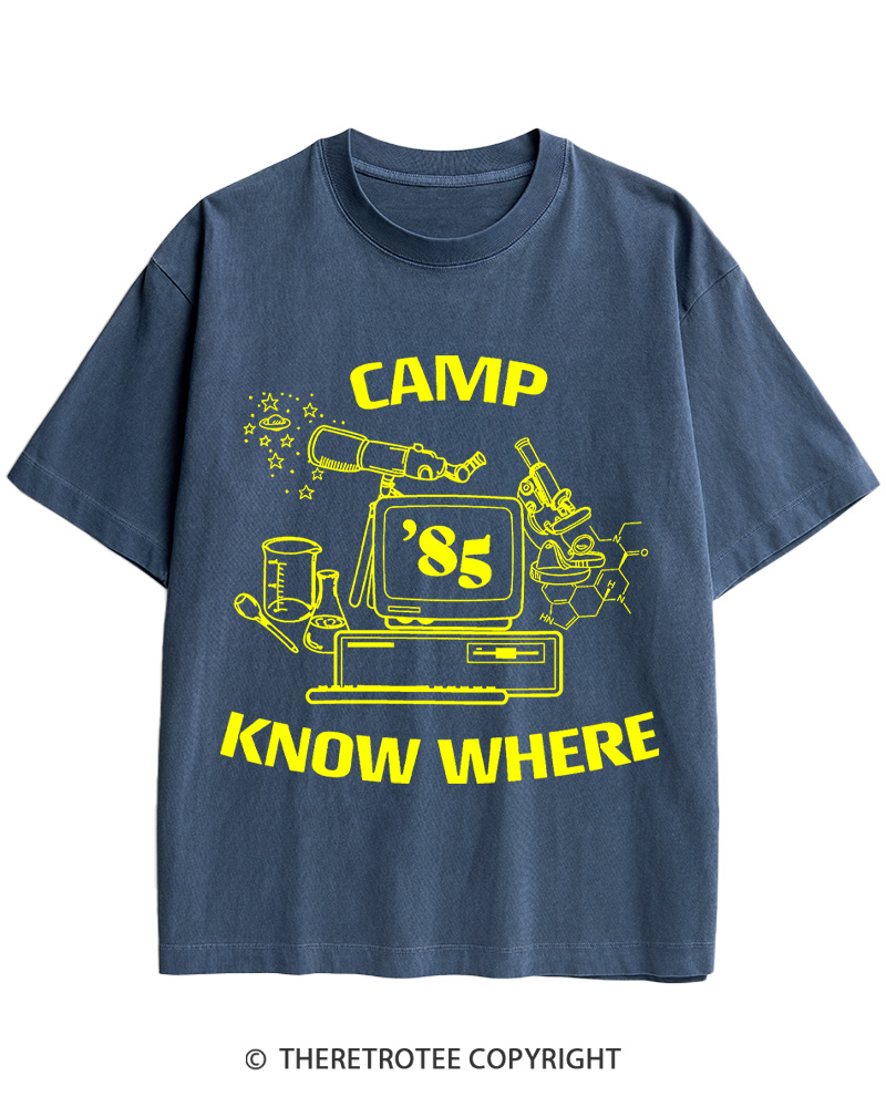 TheRetroTee Camp Know Where Girls 1980s Cotton T-Shirt