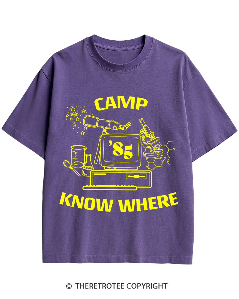 TheRetroTee Camp Know Where Girls 1980s Cotton T-Shirt