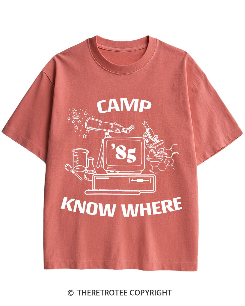 TheRetroTee Camp Know Where Girls 1980s Cotton T-Shirt