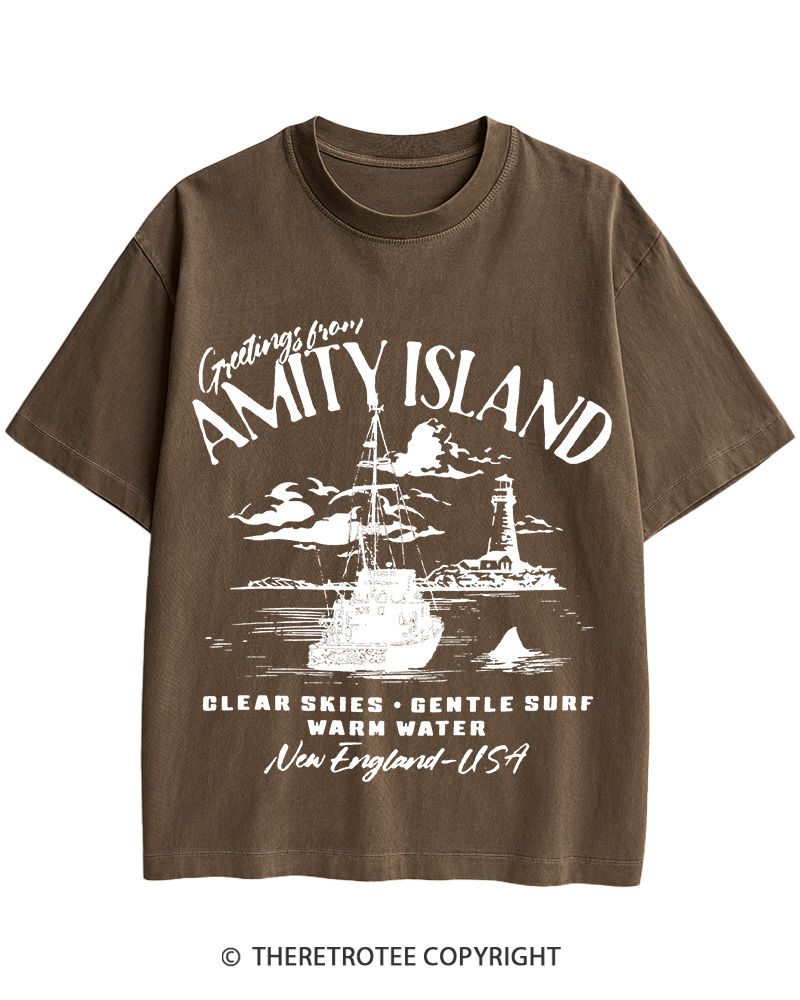 TheRetroTee Greetings From Amity Island 1975 Cotton T-Shirt
