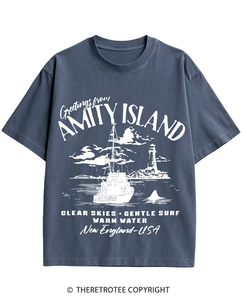 TheRetroTee Greetings From Amity Island 1975 Cotton T-Shirt