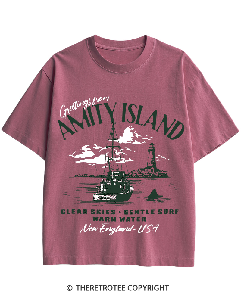 TheRetroTee Greetings From Amity Island 1975 Cotton T-Shirt