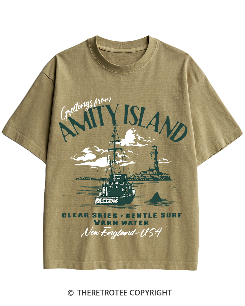 TheRetroTee Greetings From Amity Island 1975 Cotton T-Shirt