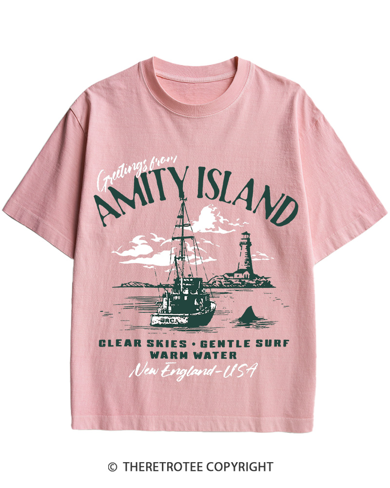 TheRetroTee Greetings From Amity Island 1975 Cotton T-Shirt