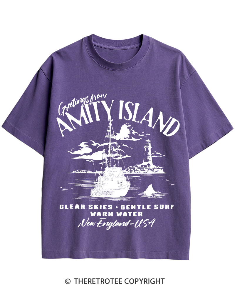 TheRetroTee Greetings From Amity Island 1975 Cotton T-Shirt