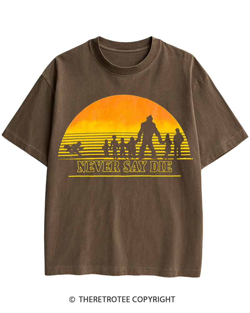 TheRetroTee Never Say Die 1980s Cotton T-Shirt