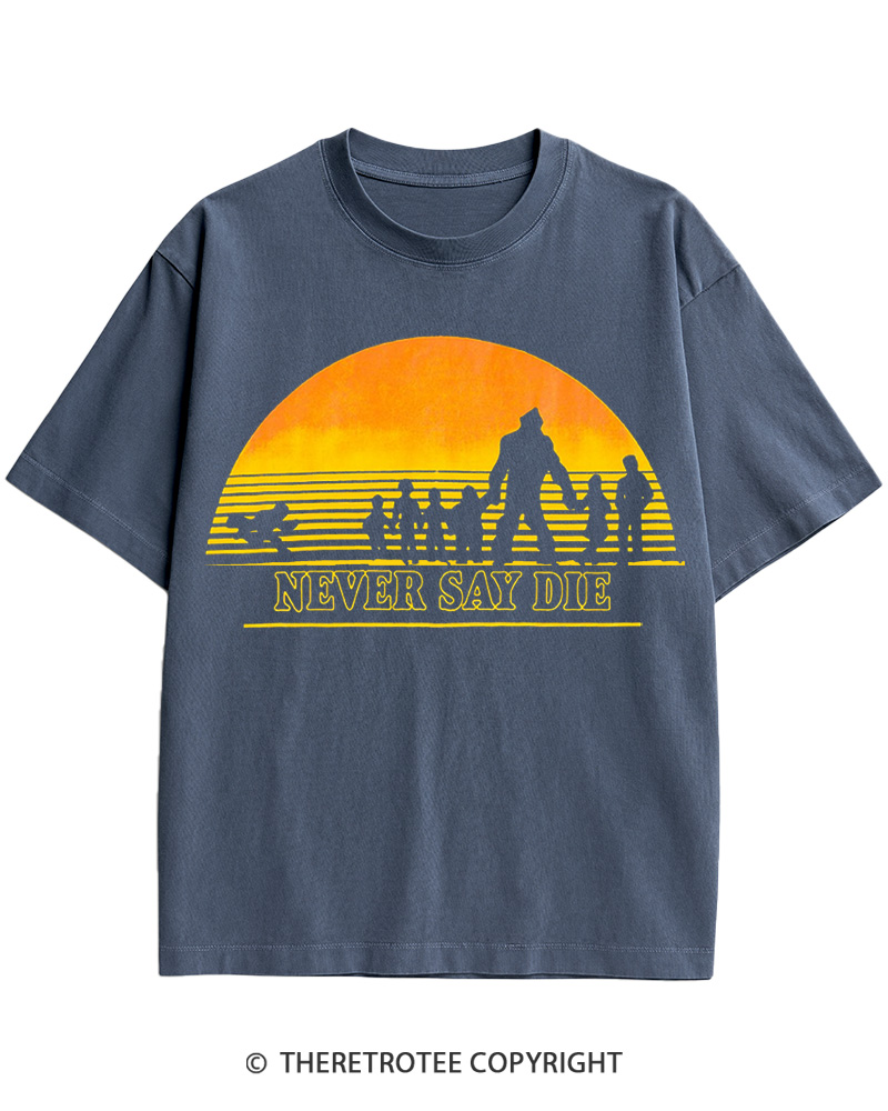 TheRetroTee Never Say Die 1980s Cotton T-Shirt