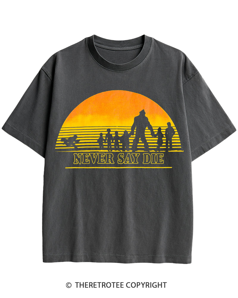 TheRetroTee Never Say Die 1980s Cotton T-Shirt