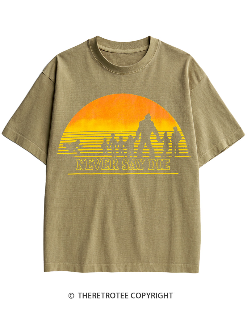 TheRetroTee Never Say Die 1980s Cotton T-Shirt