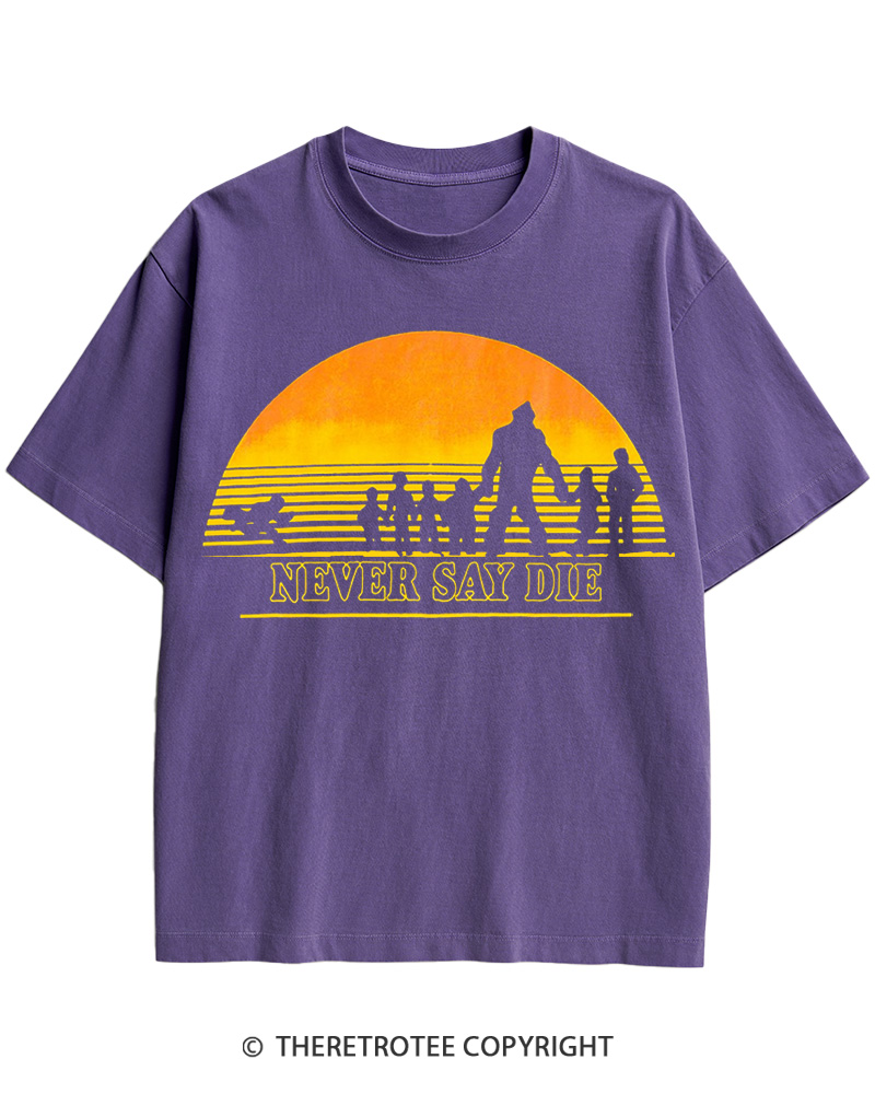 TheRetroTee Never Say Die 1980s Cotton T-Shirt