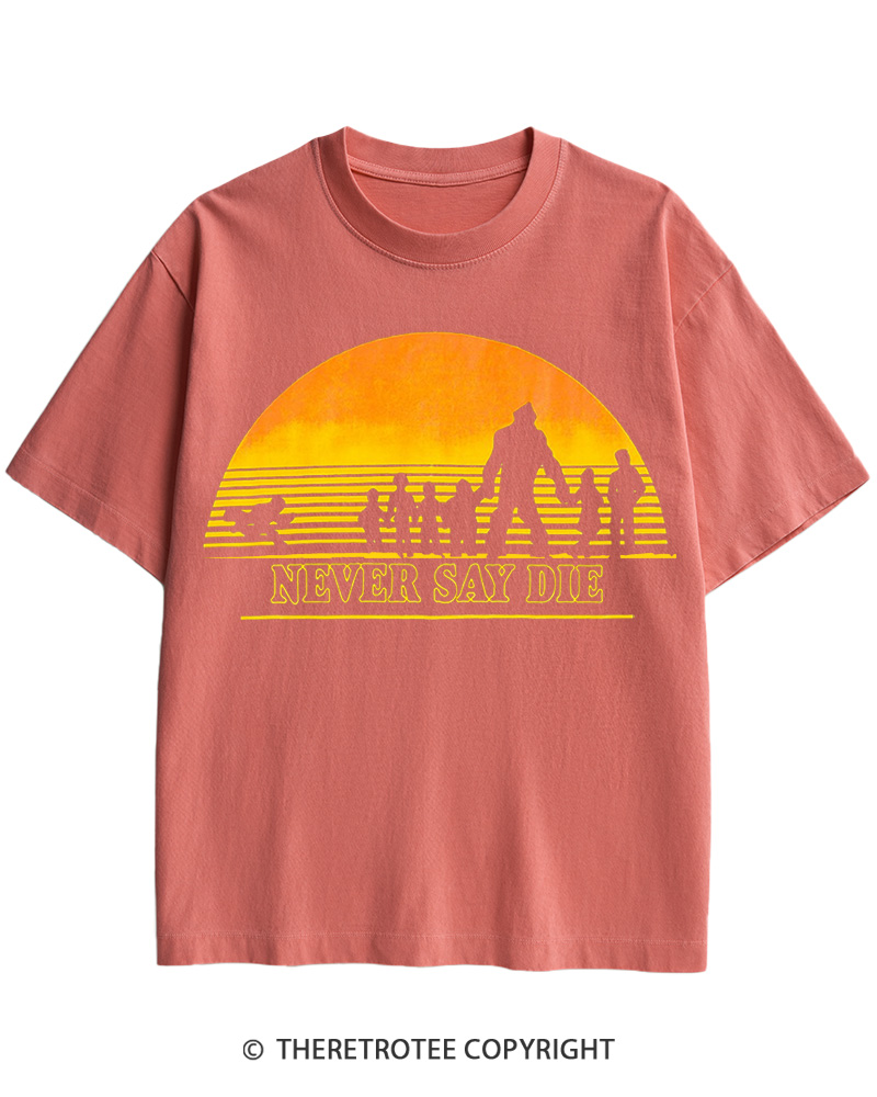 TheRetroTee Never Say Die 1980s Cotton T-Shirt