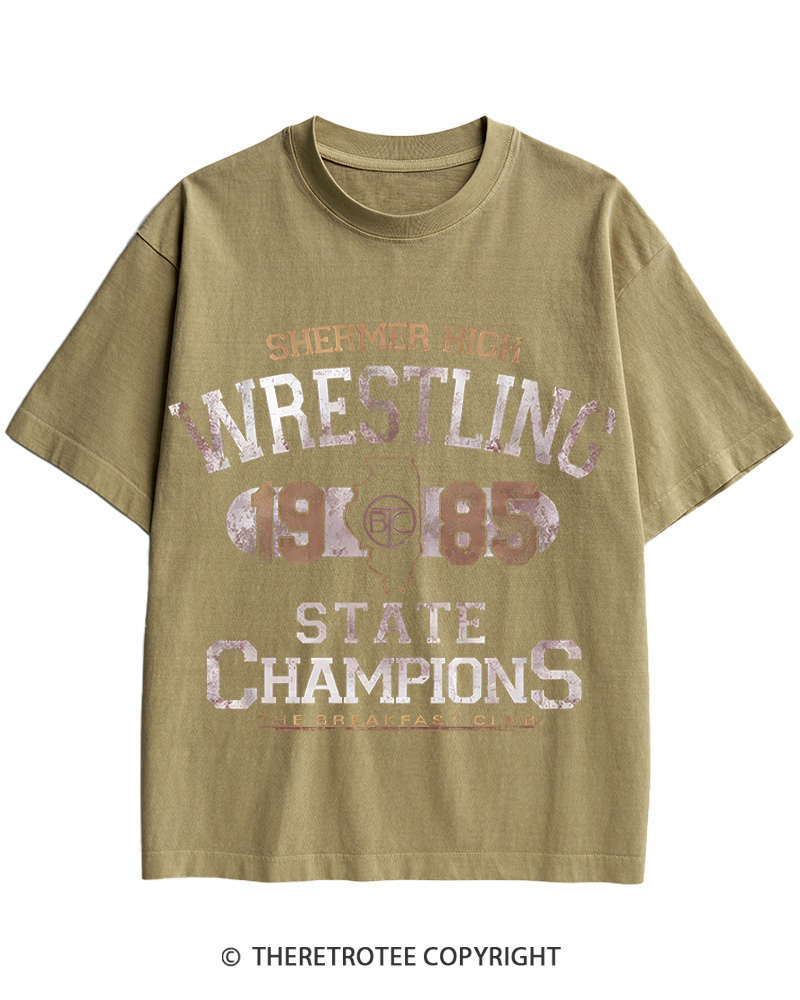 TheRetroTee Shermer High Wrestling-1985 Cotton T-Shirt