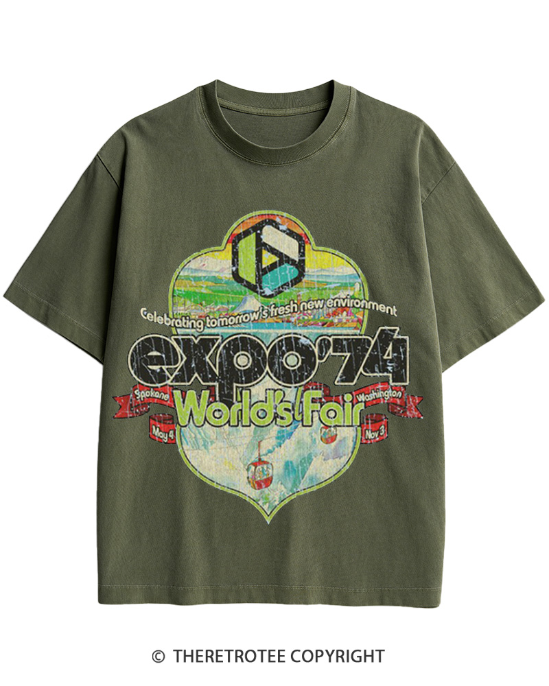 TheRetroTee Expo '74 World's Fair Crest Cotton T-Shirt