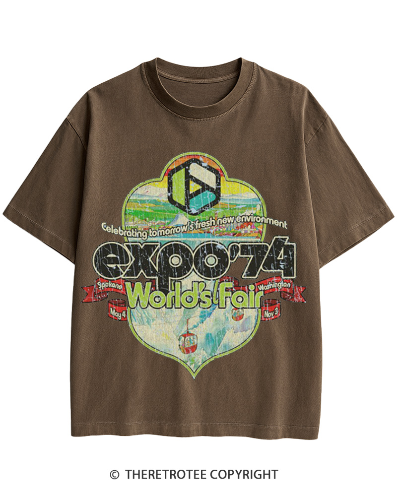 TheRetroTee Expo '74 World's Fair Crest Cotton T-Shirt