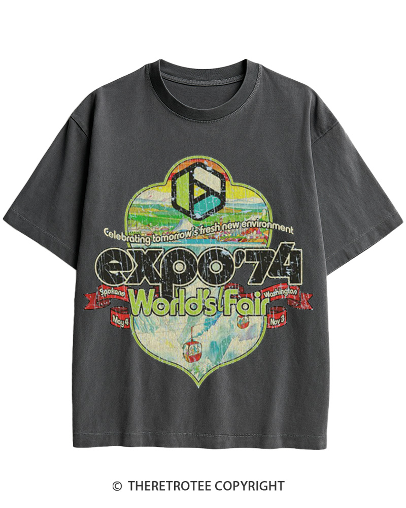TheRetroTee Expo '74 World's Fair Crest Cotton T-Shirt