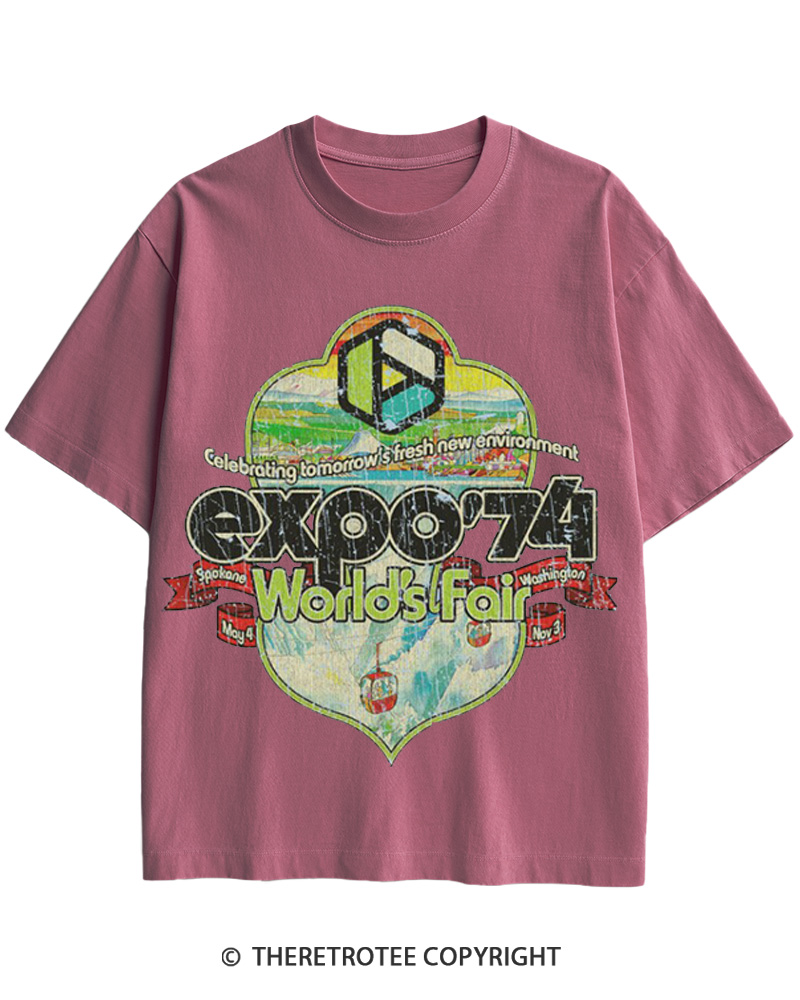 TheRetroTee Expo '74 World's Fair Crest Cotton T-Shirt