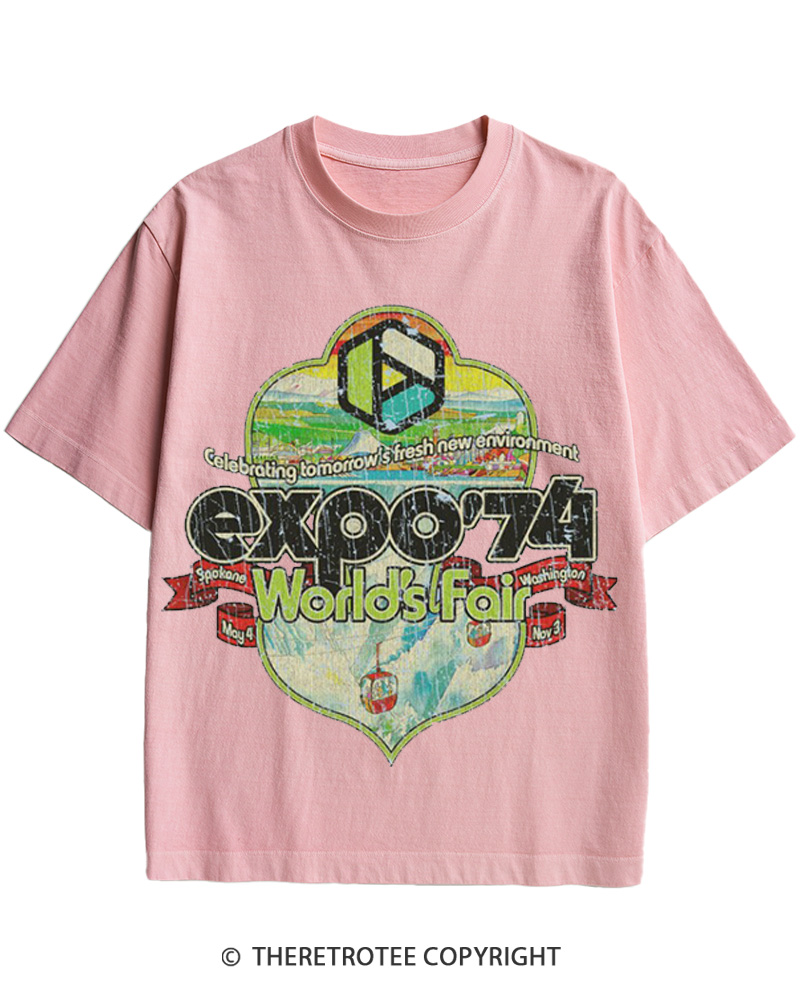 TheRetroTee Expo '74 World's Fair Crest Cotton T-Shirt