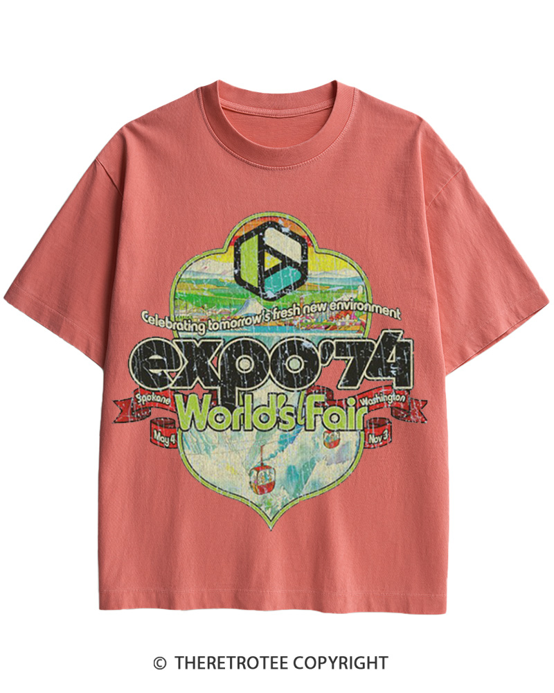 TheRetroTee Expo '74 World's Fair Crest Cotton T-Shirt