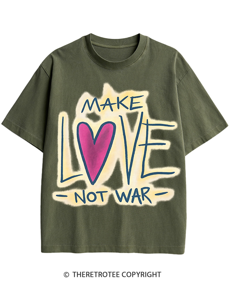 TheRetroTee Make Love Not Peace 1969 Cotton T-Shirt