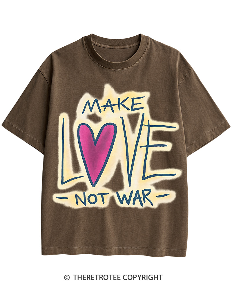 TheRetroTee Make Love Not Peace 1969 Cotton T-Shirt