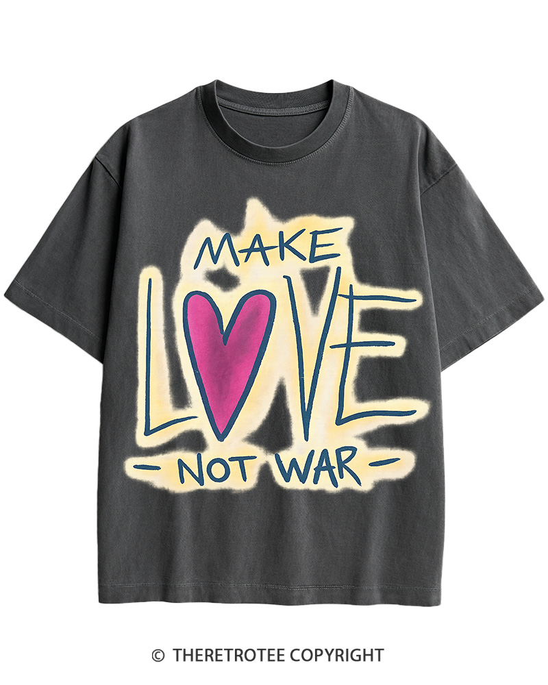 TheRetroTee Make Love Not Peace 1969 Cotton T-Shirt
