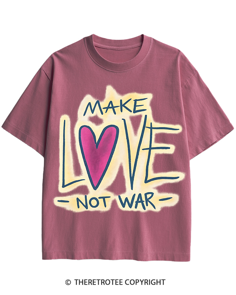 TheRetroTee Make Love Not Peace 1969 Cotton T-Shirt