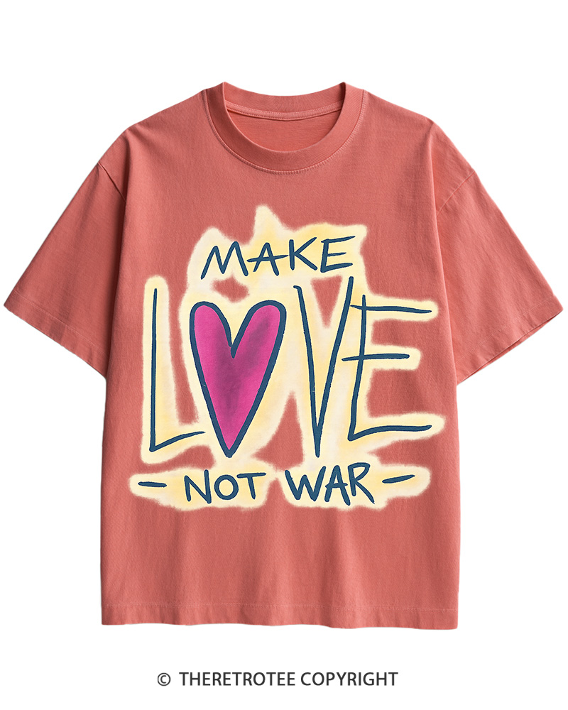 TheRetroTee Make Love Not Peace 1969 Cotton T-Shirt