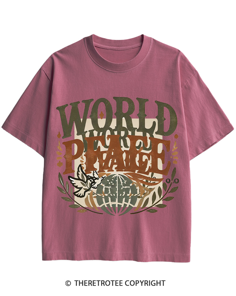 TheRetroTee World Peace 1945 Cotton T-Shirt