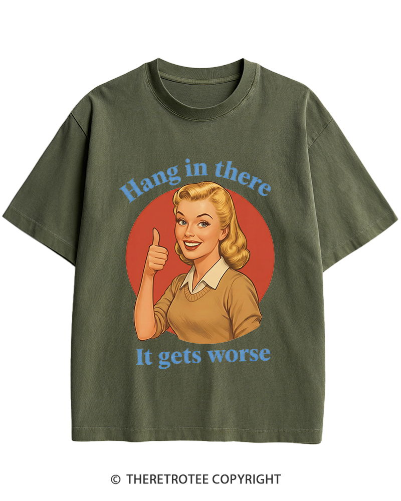 TheRetroTee Funny Motivation 1950s Heavy Cotton T-Shirt
