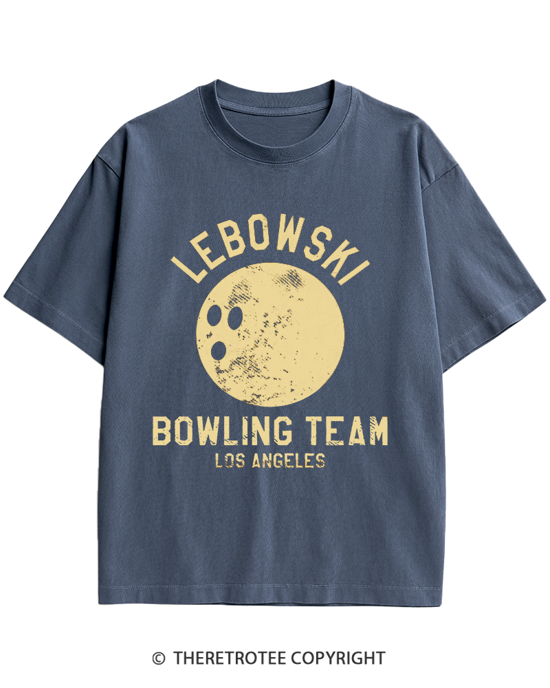 TheRetroTee Lebowski Bowling Team Los Angeles 1980s Heavy Cotton T-Shirt