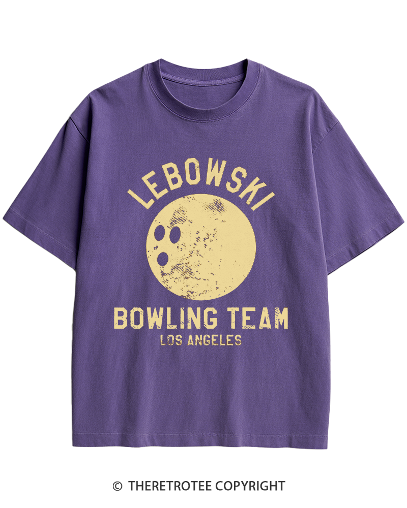 TheRetroTee Lebowski Bowling Team Los Angeles 1980s Heavy Cotton T-Shirt