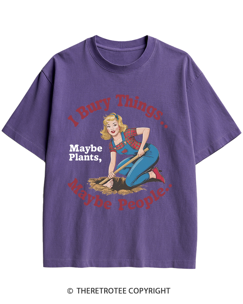 TheRetroTee I Bury Things 1970s Heavy Cotton T-Shirt