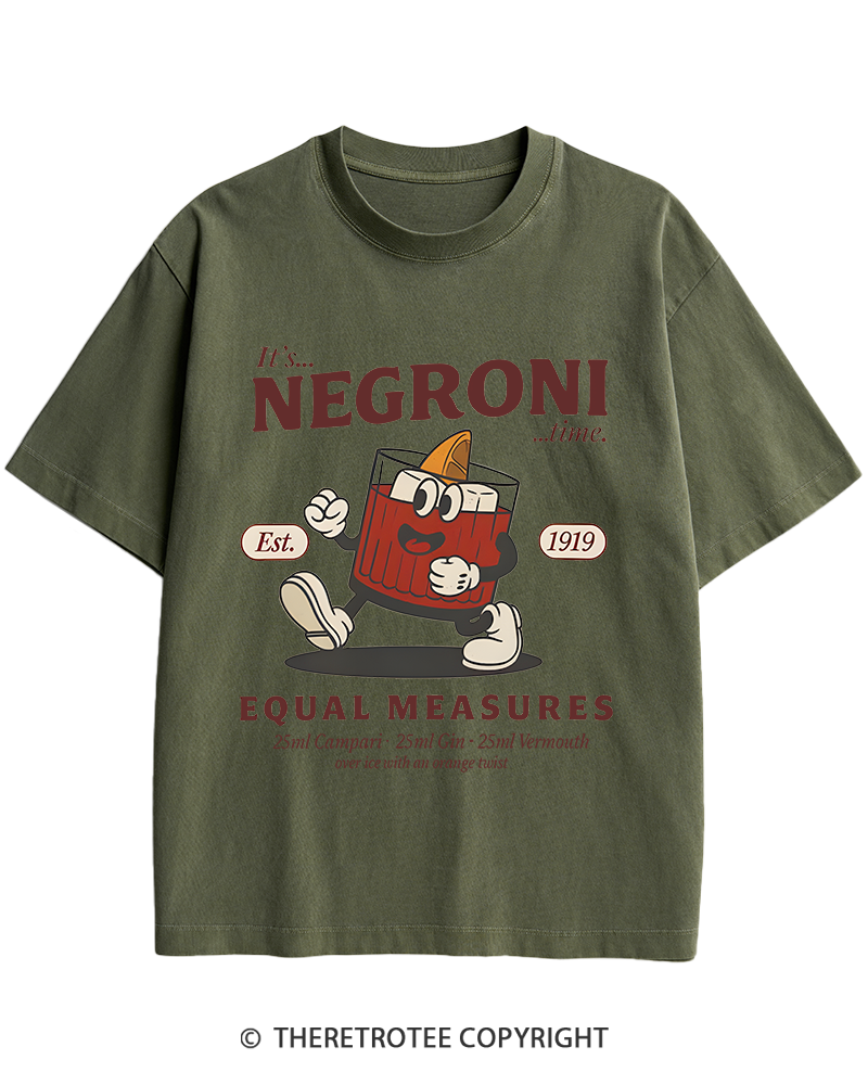 TheRetroTee Negroni Cocktail Heavy Cotton T-Shirt