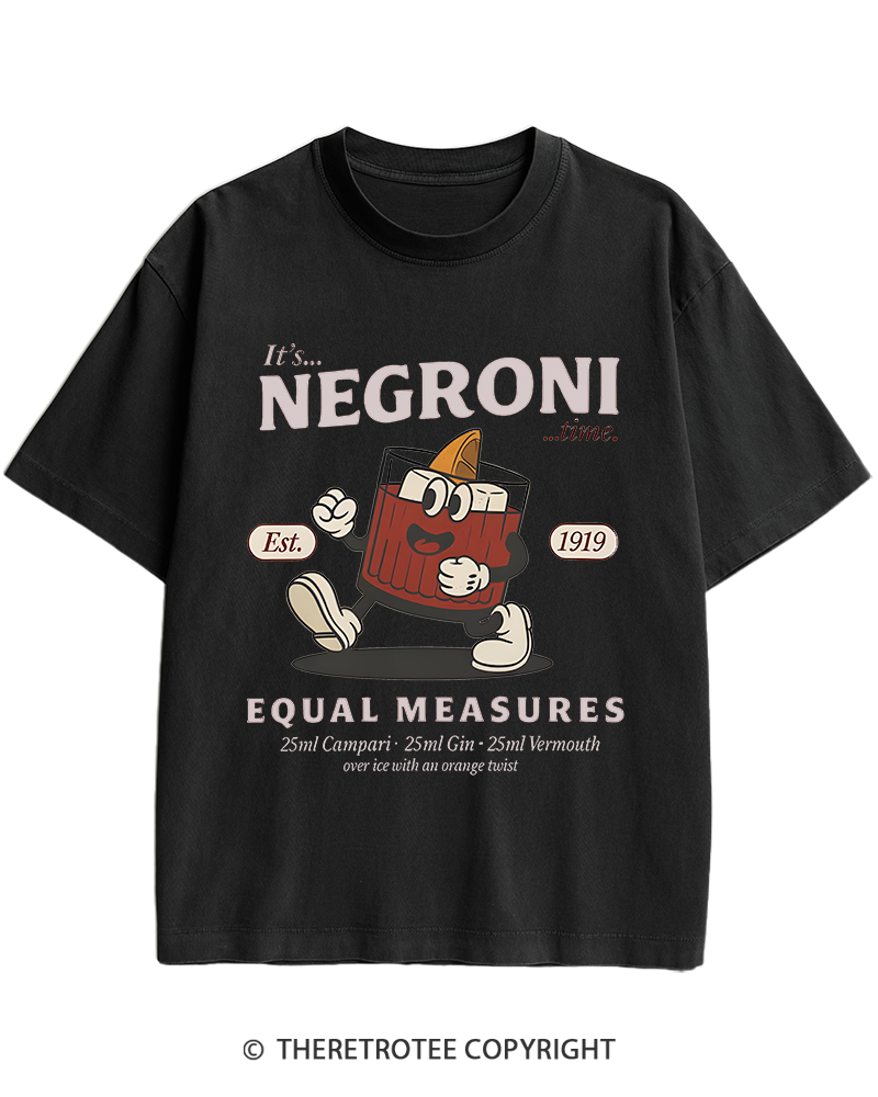 TheRetroTee Negroni Cocktail Heavy Cotton T-Shirt