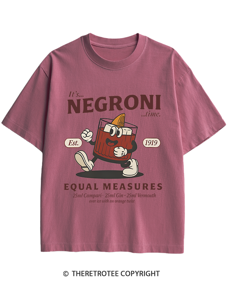 TheRetroTee Negroni Cocktail Heavy Cotton T-Shirt