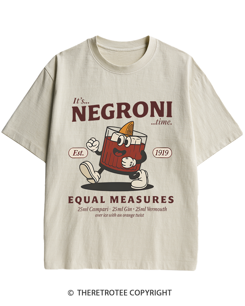 TheRetroTee Negroni Cocktail Heavy Cotton T-Shirt