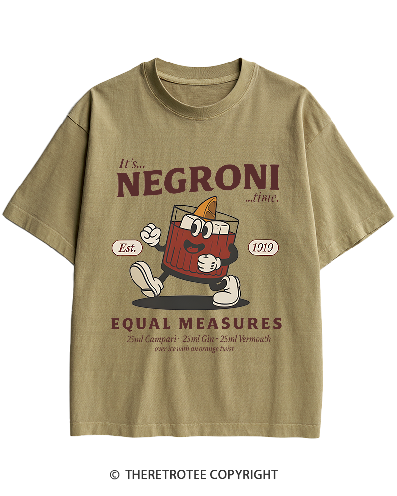 TheRetroTee Negroni Cocktail Heavy Cotton T-Shirt
