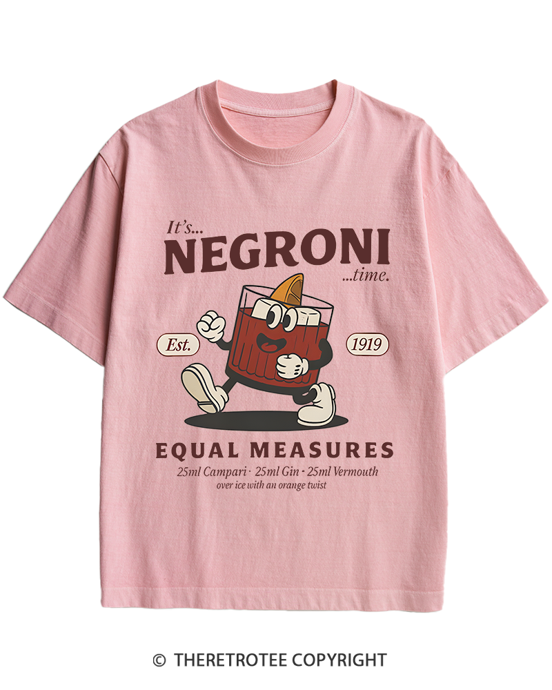 TheRetroTee Negroni Cocktail Heavy Cotton T-Shirt