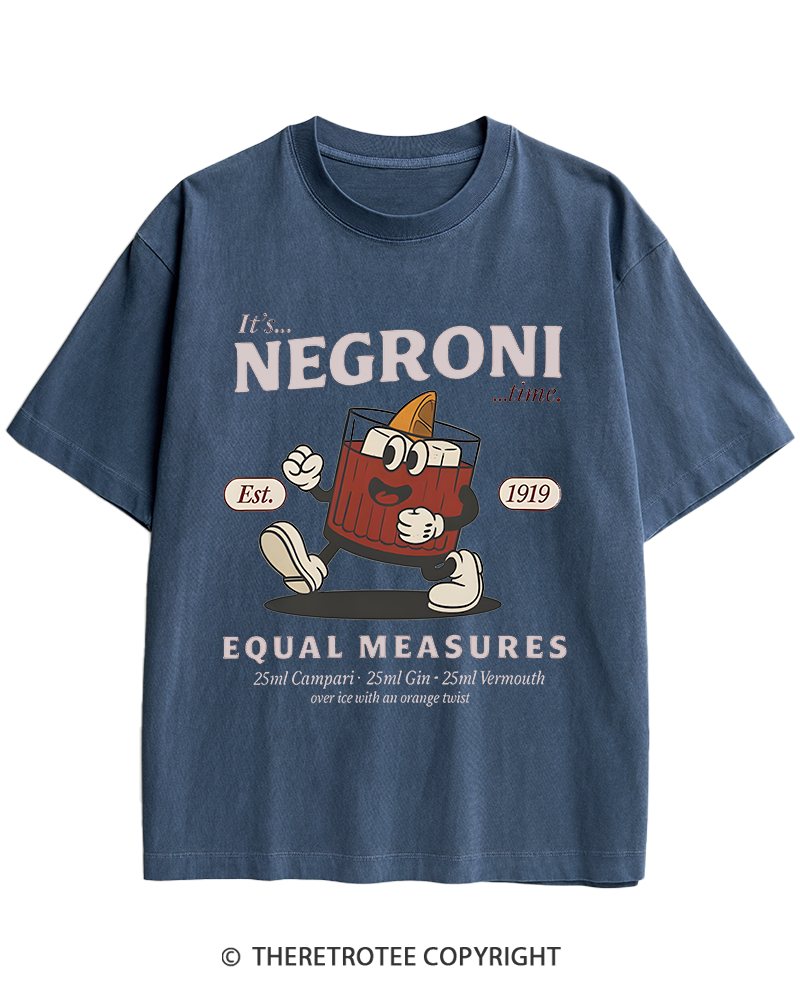 TheRetroTee Negroni Cocktail Heavy Cotton T-Shirt