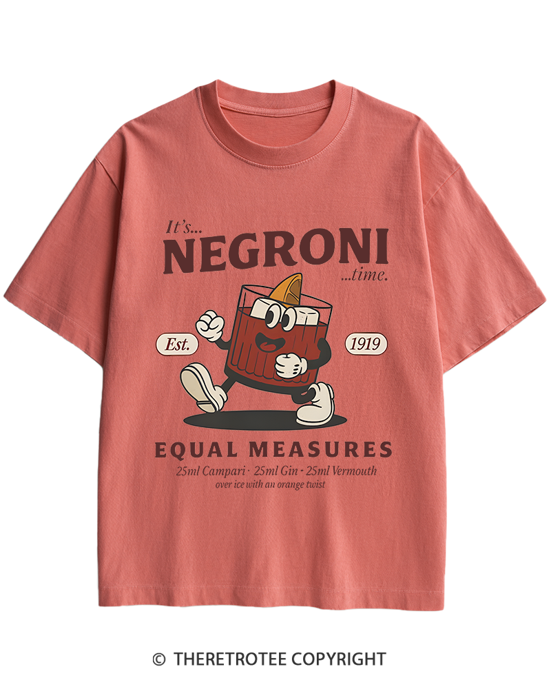 TheRetroTee Negroni Cocktail Heavy Cotton T-Shirt