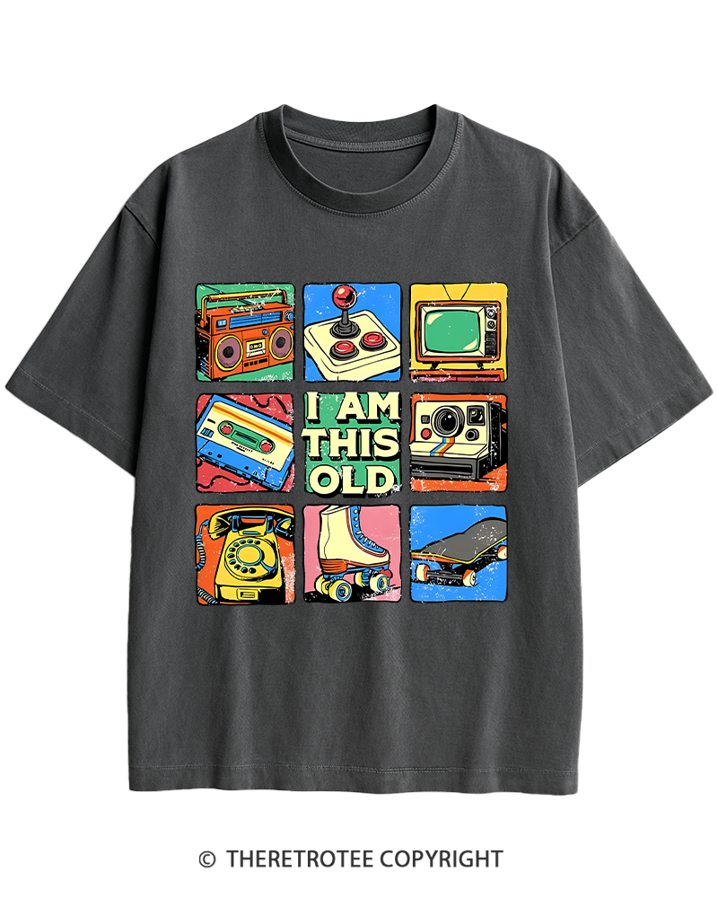 TheRetroTee I Am This Old Vintage Nostalgia Cassette Tape 1980s Heavy Cotton T-Shirt