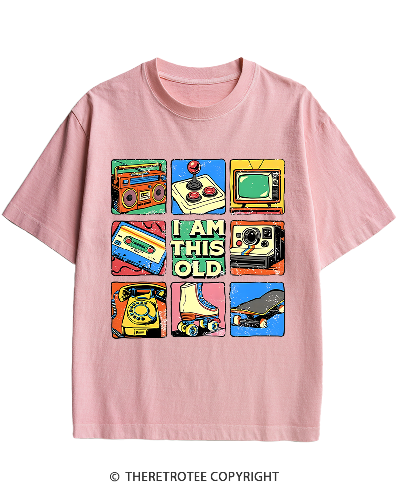 TheRetroTee I Am This Old Vintage Nostalgia Cassette Tape 1980s Heavy Cotton T-Shirt