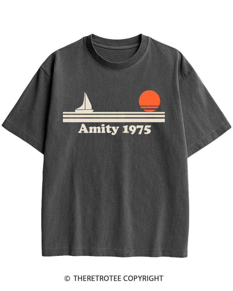 TheRetroTee Classic Stripes 1975 1970s Heavy Cotton T-Shirt