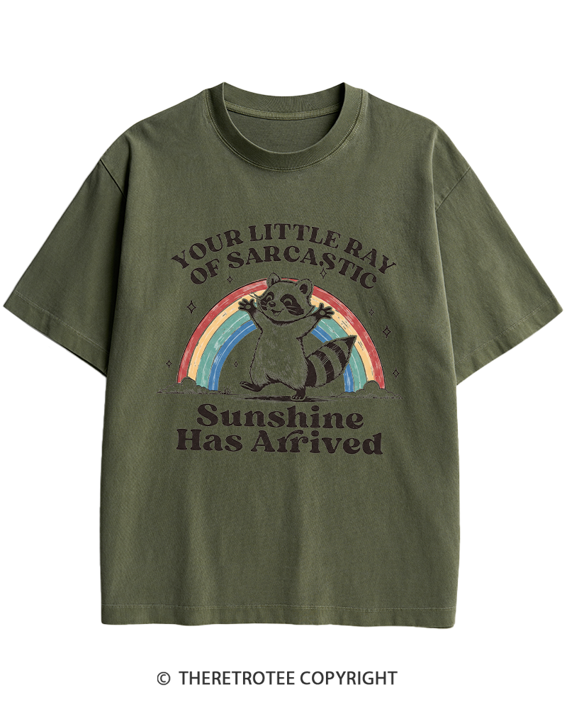 TheRetroTee Little Ray of Sarcastic Sunshine Heavy Cotton T-Shirt